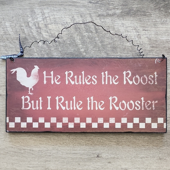 Rustic Red Rooster Sign - Picture 1 of 8